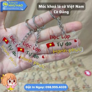 In Móc Khóa Mica Lá Cờ Việt Nam, Cờ Đảng Theo Yêu Cầu, In UV Sắc Nét, Giá Rẻ, Giao Hàng Toàn Quốc