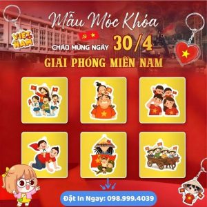 In Móc Khóa Mica 30/4 - 1/5 Theo Yêu Cầu, Thiết Kế Đẹp, In UV Sắc Nét, Giá Rẻ Tại Xưởng
