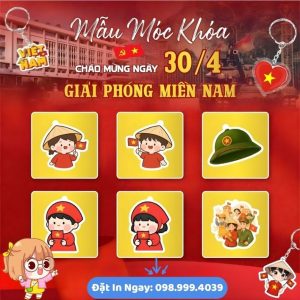 In Móc Khóa Mica 30/4 - 1/5 Theo Yêu Cầu, Thiết Kế Đẹp, In UV Sắc Nét, Giá Rẻ Tại Xưởng