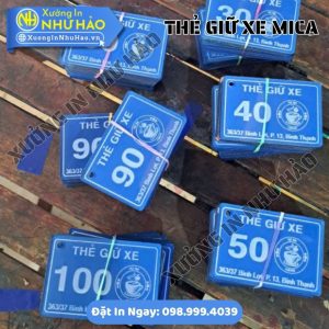Thẻ Giữ Xe Bãi Xe Bằng Mica Theo Yêu Cầu – In Logo, Đánh Số Thứ Tự, Giao Hàng Toàn Quốc