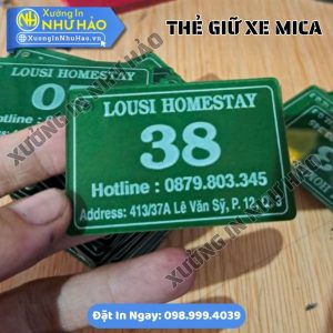 Thẻ Giữ Xe Bãi Xe Bằng Mica Theo Yêu Cầu – In Logo, Đánh Số Thứ Tự, Giao Hàng Toàn Quốc