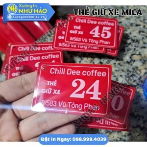 Thẻ Giữ Xe Bãi Xe Bằng Mica Theo Yêu Cầu – In Logo, Đánh Số Thứ Tự, Giao Hàng Toàn Quốc