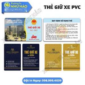 Thẻ Giữ Xe Chung Cư Nhựa PVC – In Mã QR, Mã Vạch, Quản Lý Xe Hiệu Quả