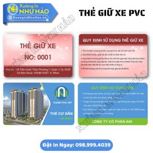 Thẻ Giữ Xe Chung Cư Nhựa PVC – In Mã QR, Mã Vạch, Quản Lý Xe Hiệu Quả