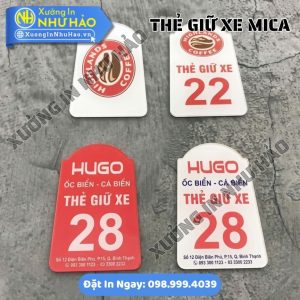 Thẻ Giữ Xe Công Ty Bằng Mica – Thiết Kế Riêng, Đánh Số, In Theo Yêu Cầu