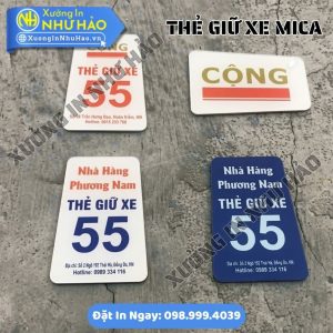 Thẻ Giữ Xe Công Ty Bằng Mica – Thiết Kế Riêng, Đánh Số, In Theo Yêu Cầu