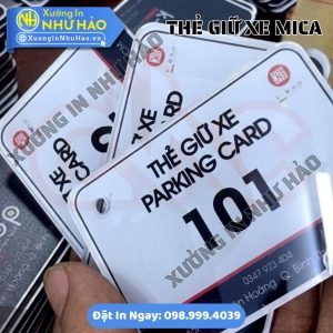 Thẻ Giữ Xe Công Ty Bằng Mica – Thiết Kế Riêng, Đánh Số, In Theo Yêu Cầu