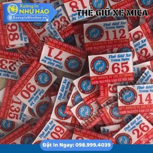 Thẻ Giữ Xe Công Ty Bằng Mica – Thiết Kế Riêng, Đánh Số, In Theo Yêu Cầu