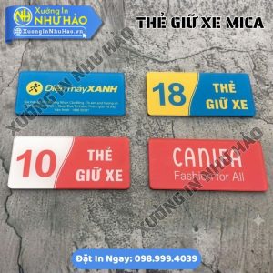 Thẻ Giữ Xe Công Ty Bằng Mica – Thiết Kế Riêng, Đánh Số, In Theo Yêu Cầu