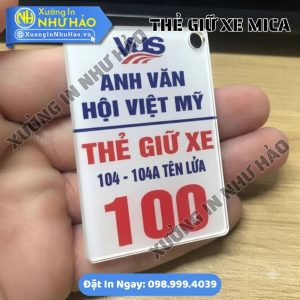 Thẻ Giữ Xe Công Ty Bằng Mica – Thiết Kế Riêng, Đánh Số, In Theo Yêu Cầu