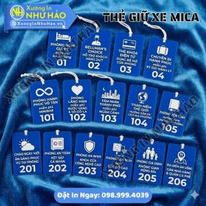 Thẻ Giữ Xe Nhà Hàng Bằng Mica – In Logo Thương Hiệu, Chống Nước, Độ Bền Cao