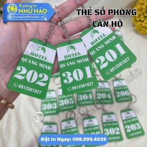 Thẻ Số Phòng Căn Hộ Mica – Chống Thấm, Chống Phai Màu, Độ Bền Cao Ngoài Trời