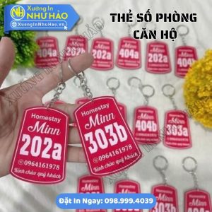 Thẻ Số Phòng Căn Hộ Mica – Chống Thấm, Chống Phai Màu, Độ Bền Cao Ngoài Trời