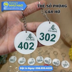 Thẻ Số Phòng Căn Hộ Mica – Chống Thấm, Chống Phai Màu, Độ Bền Cao Ngoài Trời