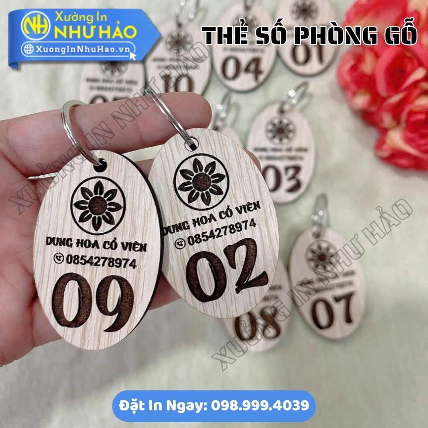 thẻ số phòng gỗ (2) Thẻ Số Phòng Bằng Gỗ - Khắc Laser Cao Cấp, Sang Trọng, Chuyên Nghiệp