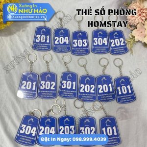 Thẻ Số Phòng Homestay Mica - Thiết Kế Độc Quyền, Phù Hợp Nhiều Phong Cách
