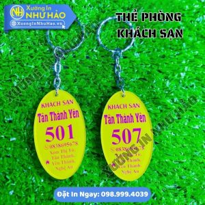 Thẻ Số Phòng Khách Sạn Mica – In Kỹ Thuật Số Sắc Nét, Sang Trọng, Chuyên Nghiệp