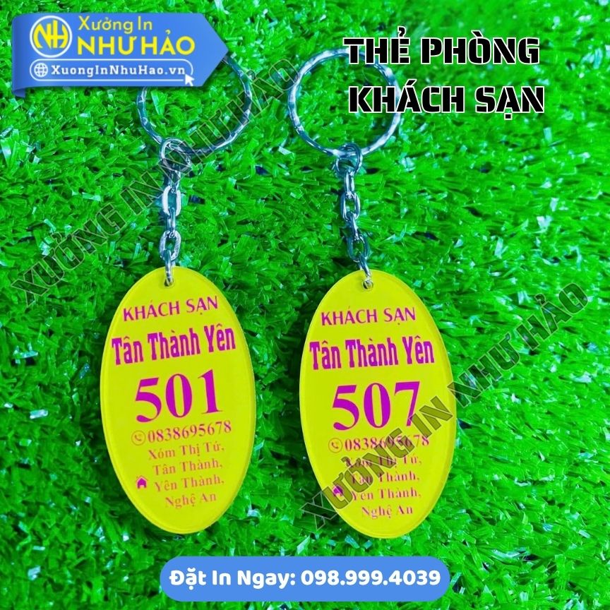 thẻ số phòng khách sạn (4) Thẻ Số Phòng Khách Sạn Mica – In Kỹ Thuật Số Sắc Nét, Sang Trọng, Chuyên Nghiệp