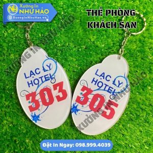 Thẻ Số Phòng Khách Sạn Mica – In Kỹ Thuật Số Sắc Nét, Sang Trọng, Chuyên Nghiệp
