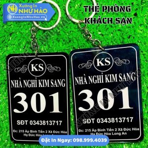 Thẻ Số Phòng Khách Sạn Mica – In Kỹ Thuật Số Sắc Nét, Sang Trọng, Chuyên Nghiệp