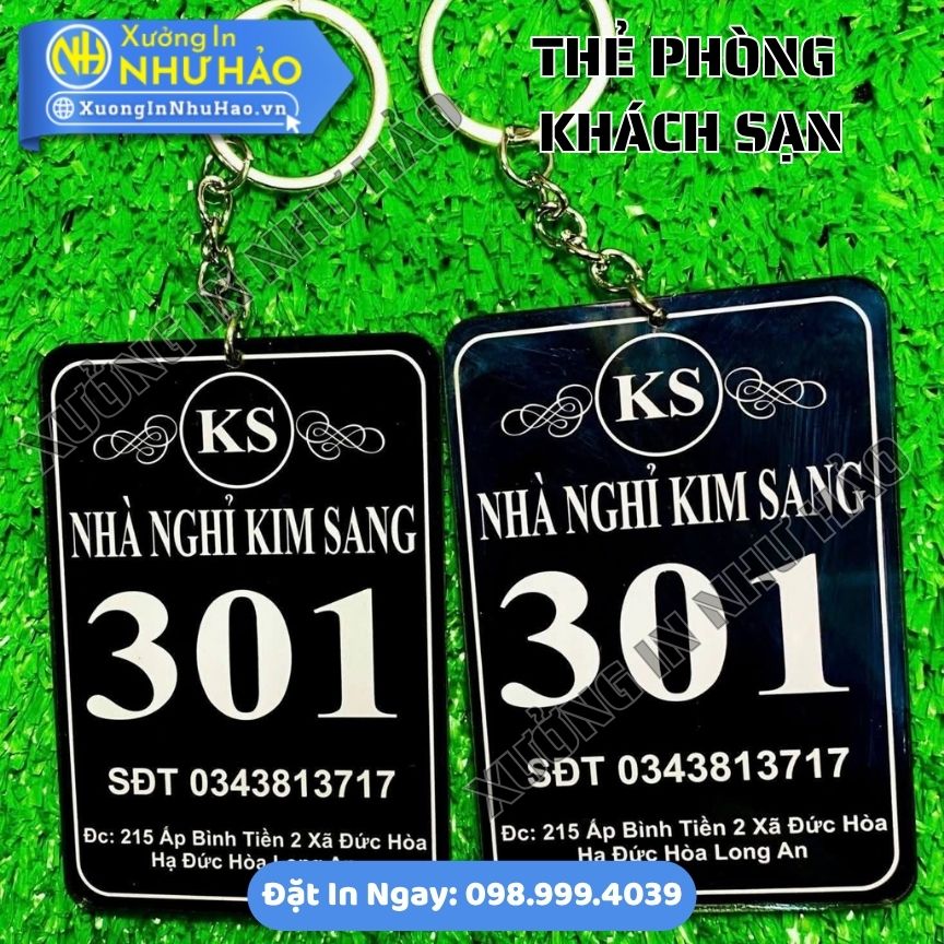 thẻ số phòng khách sạn (6) Thẻ Số Phòng Khách Sạn Mica – In Kỹ Thuật Số Sắc Nét, Sang Trọng, Chuyên Nghiệp
