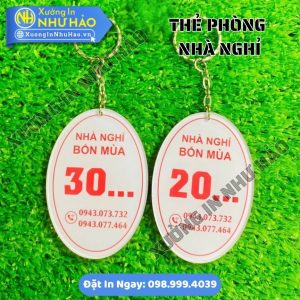 Thẻ Số Phòng Nhà Nghỉ Mica - In Kỹ Thuật Số Sắc Nét, Bền Màu, Gia Công Theo Kích Thước Yêu Cầu