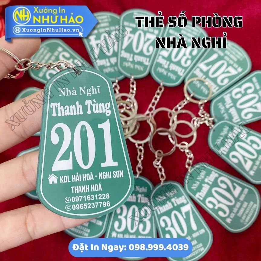 Thẻ Số Phòng Nhà Nghỉ Mica