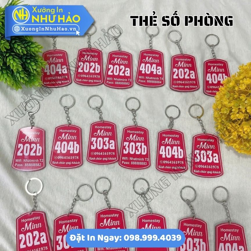 thẻ số phòng villa (2) Thẻ Số Phòng Villa Mica – Mẫu Đẹp, Sang Trọng, Khắc Số Phòng Theo Yêu Cầu