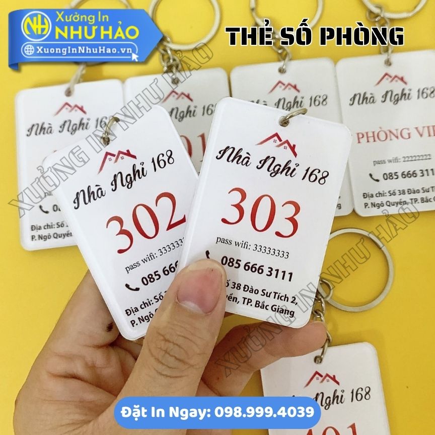 thẻ số phòng villa (4) Thẻ Số Phòng Villa Mica – Mẫu Đẹp, Sang Trọng, Khắc Số Phòng Theo Yêu Cầu