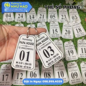 Thẻ Số Phòng Villa Mica – Mẫu Đẹp, Sang Trọng, Khắc Số Phòng Theo Yêu Cầu