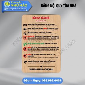 Bảng Nội Quy Tòa Nhà, Chung Cư Chuẩn An Ninh, PCCC | Gia Công Biển Alu Nhôm Cao Cấp. Xưởng Sản Xuất Trực Tiếp, Chiết Khấu Cao