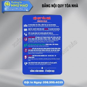 Bảng Nội Quy Tòa Nhà, Chung Cư Chuẩn An Ninh, PCCC | Gia Công Biển Alu Nhôm Cao Cấp. Xưởng Sản Xuất Trực Tiếp, Chiết Khấu Cao