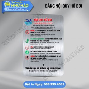 Sản Xuất Bảng Nội Quy Khu Vực Hồ Bơi Chống Gỉ Sét, Chịu Nắng Cực Tốt | Thiết Kế Rõ Ràng, Chuyên Nghiệp Cho Resort, Tòa Nhà. Báo Giá Sỉ Cực Ưu Đãi