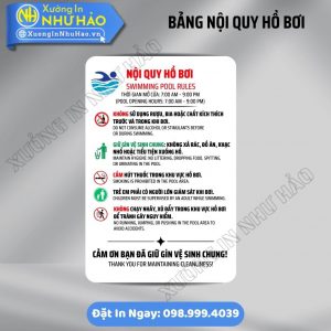 Sản Xuất Bảng Nội Quy Khu Vực Hồ Bơi Chống Gỉ Sét, Chịu Nắng Cực Tốt | Thiết Kế Rõ Ràng, Chuyên Nghiệp Cho Resort, Tòa Nhà. Báo Giá Sỉ Cực Ưu Đãi