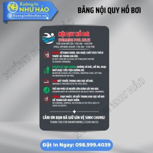 Sản Xuất Bảng Nội Quy Khu Vực Hồ Bơi Chống Gỉ Sét, Chịu Nắng Cực Tốt | Thiết Kế Rõ Ràng, Chuyên Nghiệp Cho Resort, Tòa Nhà. Báo Giá Sỉ Cực Ưu Đãi