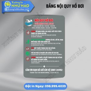Sản Xuất Bảng Nội Quy Khu Vực Hồ Bơi Chống Gỉ Sét, Chịu Nắng Cực Tốt | Thiết Kế Rõ Ràng, Chuyên Nghiệp Cho Resort, Tòa Nhà. Báo Giá Sỉ Cực Ưu Đãi