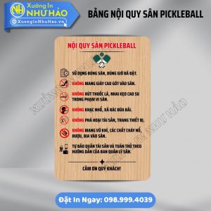 Độc Quyền Bảng Nội Quy Sân Pickleball Thể Thao Năng Động | Chất Liệu Alu Ngoài Trời Bền Bỉ, Không Phai Màu. Nhận Thiết Kế Theo Yêu Cầu, Giao Hàng Hỏa Tốc