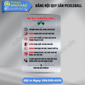 Độc Quyền Bảng Nội Quy Sân Pickleball Thể Thao Năng Động | Chất Liệu Alu Ngoài Trời Bền Bỉ, Không Phai Màu. Nhận Thiết Kế Theo Yêu Cầu, Giao Hàng Hỏa Tốc