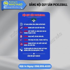 Độc Quyền Bảng Nội Quy Sân Pickleball Thể Thao Năng Động | Chất Liệu Alu Ngoài Trời Bền Bỉ, Không Phai Màu. Nhận Thiết Kế Theo Yêu Cầu, Giao Hàng Hỏa Tốc