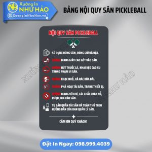 Độc Quyền Bảng Nội Quy Sân Pickleball Thể Thao Năng Động | Chất Liệu Alu Ngoài Trời Bền Bỉ, Không Phai Màu. Nhận Thiết Kế Theo Yêu Cầu, Giao Hàng Hỏa Tốc