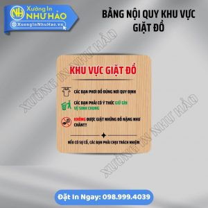 Đặt Làm Bảng Nội Quy Khu Vực Giặt Đồ Đẹp, Dễ Hiểu | Giải Pháp Quản Lý Hiệu Quả Cho Tiệm Giặt Sấy, Homestay. Thiết Kế Miễn Phí, Giao Hàng Hỏa Tốc