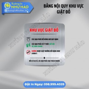 Đặt Làm Bảng Nội Quy Khu Vực Giặt Đồ Đẹp, Dễ Hiểu | Giải Pháp Quản Lý Hiệu Quả Cho Tiệm Giặt Sấy, Homestay. Thiết Kế Miễn Phí, Giao Hàng Hỏa Tốc