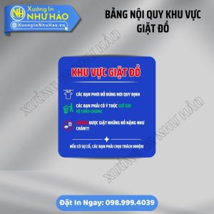 Đặt Làm Bảng Nội Quy Khu Vực Giặt Đồ Đẹp, Dễ Hiểu | Giải Pháp Quản Lý Hiệu Quả Cho Tiệm Giặt Sấy, Homestay. Thiết Kế Miễn Phí, Giao Hàng Hỏa Tốc