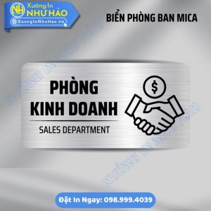 Biển Phòng Ban Mica, Alu Thiết Kế Theo Yêu Cầu Cho Doanh Nghiệp - Xưởng In Như Hảo Sản Xuất Bảng Tên Phòng Chất Lượng Bền Đẹp