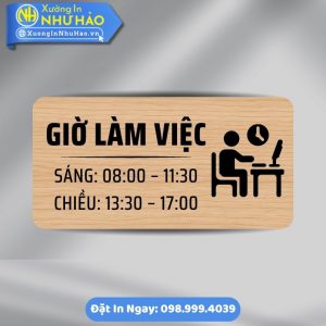 Biển Giờ Làm Việc/ Giờ Mở Cửa - Biển Phòng Ban Chất Liệu ALu Mica Phù Hợp Văn Phòng, Nhà Máy, Xưởng Sản Xuất