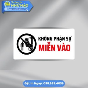 Biển Không Phận Sự Miễn Vào - Chất Liệu ALu & Mica Theo Yêu Cầu - In UV Sắc Nét Bền Đẹp Chuyên Nghiệp