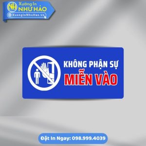 Biển Không Phận Sự Miễn Vào - Chất Liệu ALu & Mica Theo Yêu Cầu - In UV Sắc Nét Bền Đẹp Chuyên Nghiệp