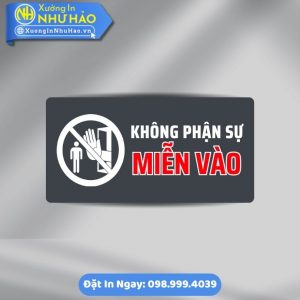 Biển Không Phận Sự Miễn Vào - Chất Liệu ALu & Mica Theo Yêu Cầu - In UV Sắc Nét Bền Đẹp Chuyên Nghiệp