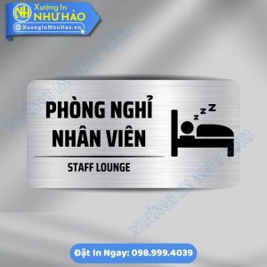 Biển Phòng Nghỉ Nhân Viên - Biển Phòng Ban Chất Liệu ALu Mica Phù Hợp Văn Phòng, Nhà Máy, Xưởng Sản Xuất