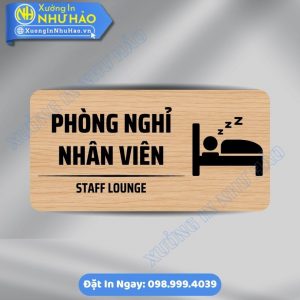 Biển Phòng Nghỉ Nhân Viên - Biển Phòng Ban Chất Liệu ALu Mica Phù Hợp Văn Phòng, Nhà Máy, Xưởng Sản Xuất